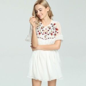 Zara embroidered dress/ jumpsuit